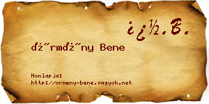 Örmény Bene névjegykártya